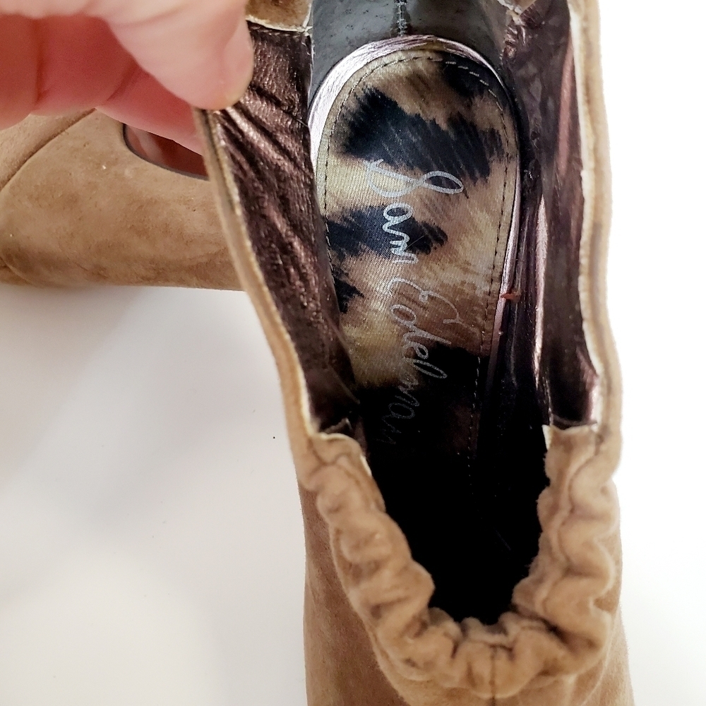 Sam Edelman Simone Suede Taupe Booties - Picture 6 of 7